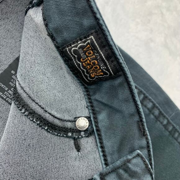 Volcom Juniors Womens Sz 9 Black Gray Stretch Skinny 30" Inseam Denim Jeans - Picture 6 of 12